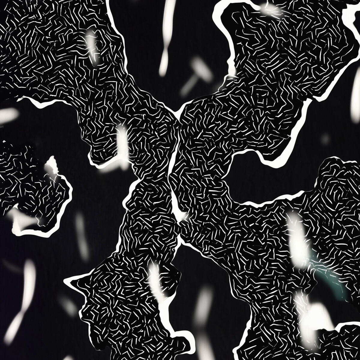 Abstract mixed media artwork and album art design by Toronto artist Elaine Stam, featuring bold compositions and experimental textures